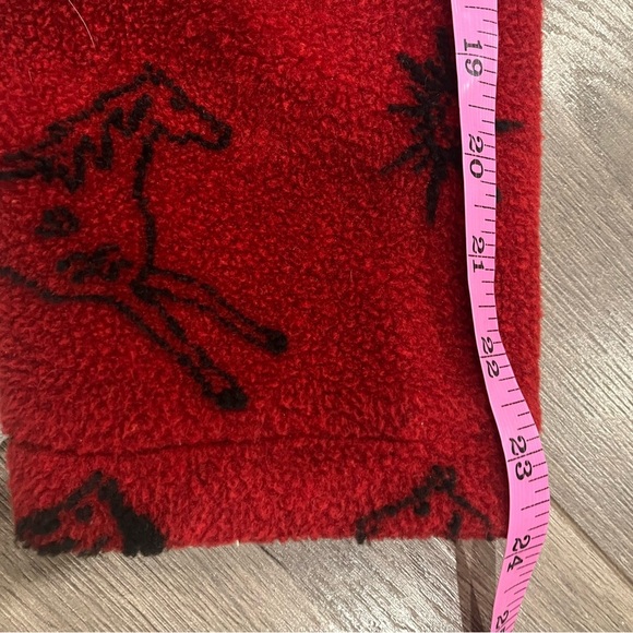 [XL]VTG Tsunami Red Fleece Jacket with Horse Pattern - Picture 7 of 11